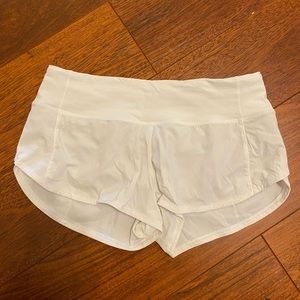 Lululemon White Speed Up shorts